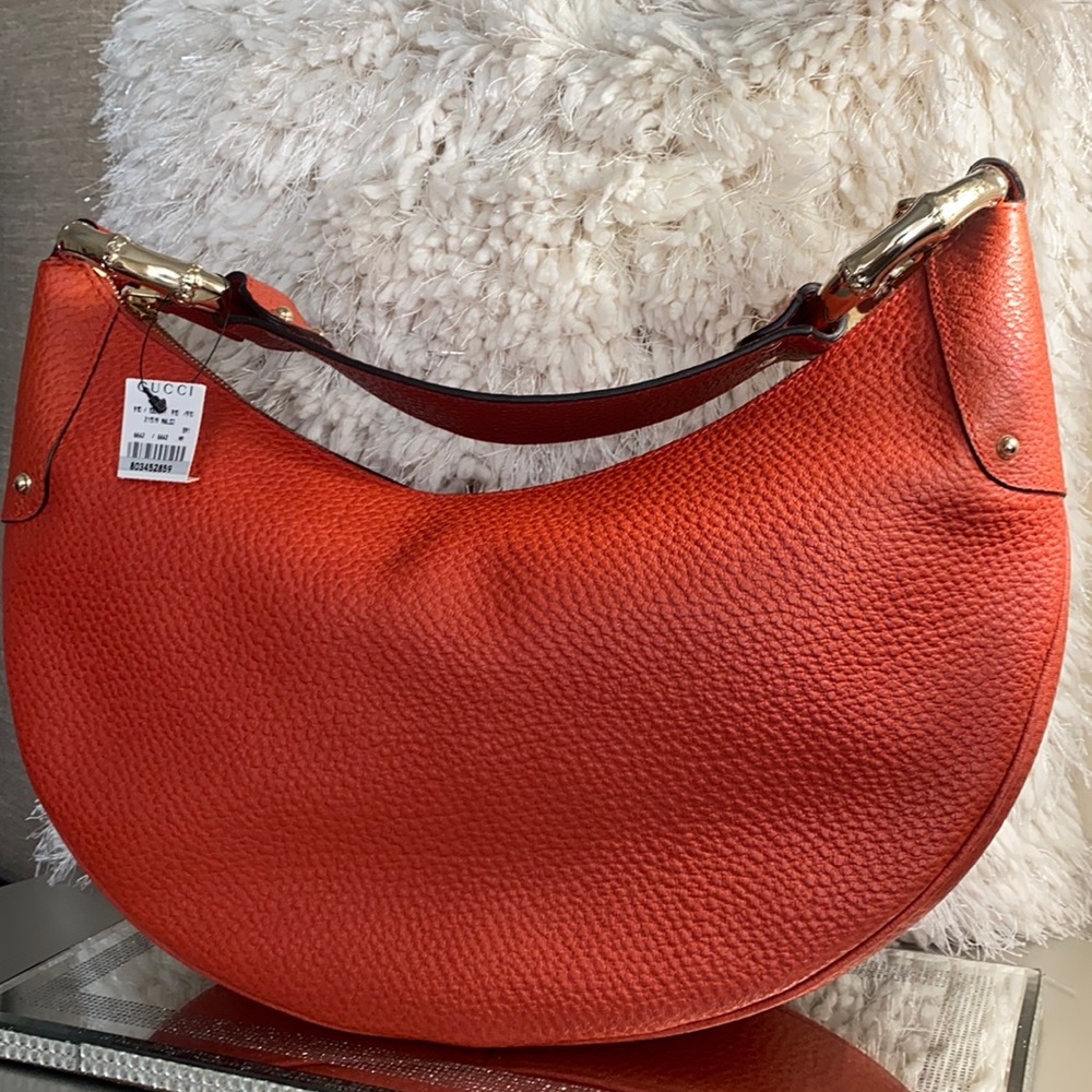 Gucci Leather Bamboo Hobo Bag